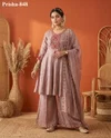 K 1173 By Naisha Roman Glass Embroidery Plazzo Suits 